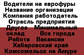 Водители на еврофуры › Название организации ­ Компания-работодатель › Отрасль предприятия ­ Другое › Минимальный оклад ­ 1 - Все города Работа » Вакансии   . Хабаровский край,Комсомольск-на-Амуре г.